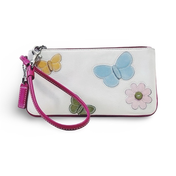 Coach Handbags - RARE! Coach Daisy Small All Leather Butterfly Appliqué Wristlet from 2003